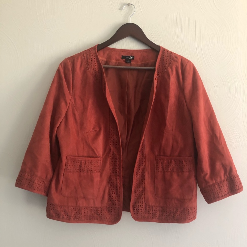 3/$21 🍭 Faux Suede Rust Orange Blazer